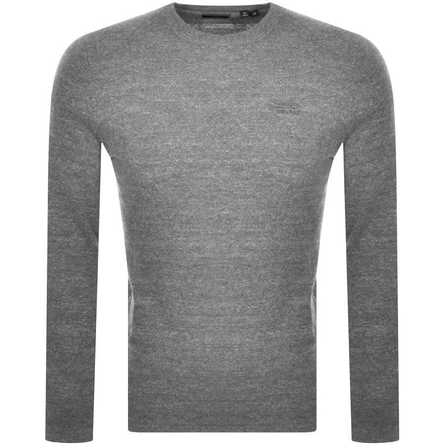 Alternative Image for ProductSuperdry Crew Neck Orange Label Knit Jumper Grey1